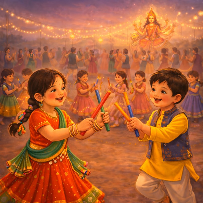 Navratri stories across India for kids--West, Garba and Dandia